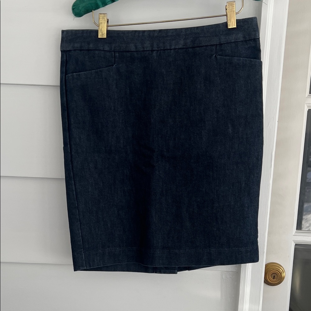 *Vintage Express Dark Denim Pencil Skirt with button back